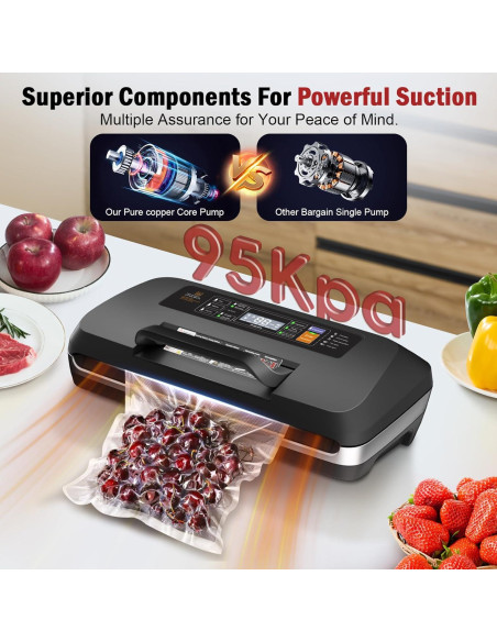 Sellador al vacío automático LKKNC SV636 130W 95kPa negro