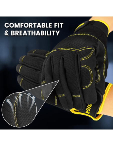 Guantes de Trabajo JUMPHIGH para Mujeres - 2 Pares, Talla S