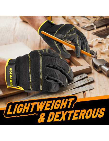 Guantes de Trabajo JUMPHIGH para Mujeres - 2 Pares, Talla S