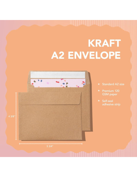 Pack It Chic - 110 Sobres Kraft A2 Autoadhesivos 0.48 kg