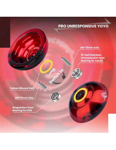 Yoyo Profesional MAGICYOYO N11 Aluminio Negro Rojo 54mm 2
