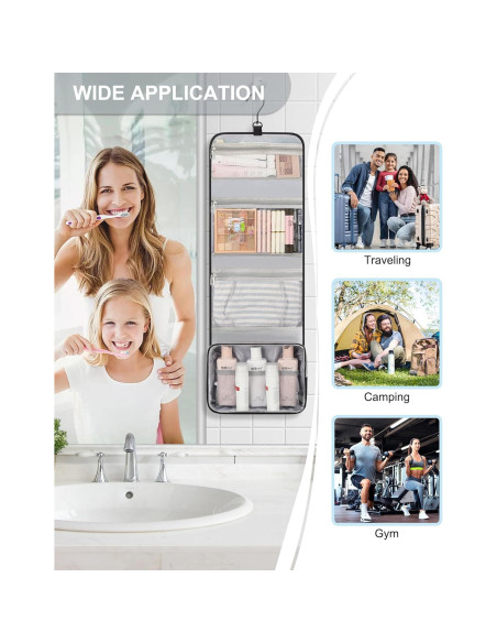 Bolsa de Aseo Colgante Relavel Grande Impermeable Negro