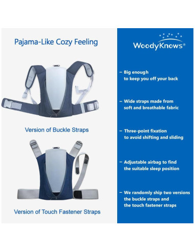 Mochila WoodyKnows para dormir de lado S - Alivio ronquidos