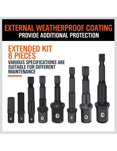 Juego de Adaptadores de Enchufe de Impacto HORUSDY 8 Piezas