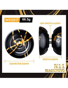 Yoyo Profesional MAGICYOYO N11 - Aluminio Verde y Negro 2