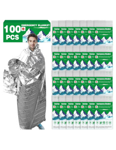 Manta Térmica de Emergencia CXYARY 100 Pcs Mylar 213x132 cm
