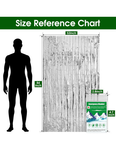 Manta Térmica de Emergencia CXYARY 100 Pcs Mylar 213x132 cm