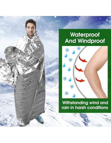 Manta Térmica de Emergencia CXYARY 100 Pcs Mylar 213x132 cm