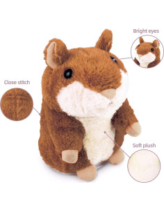 Hamster Hablante Homily Electrónico para Niños 24.59 cm 2