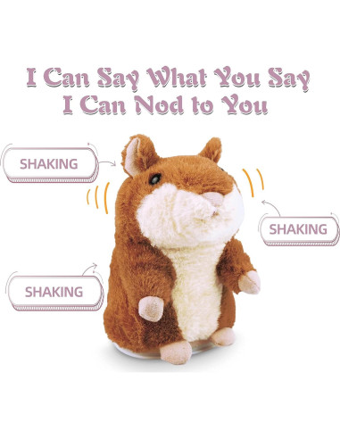 Hamster Hablante Homily Electrónico para Niños 24.59 cm