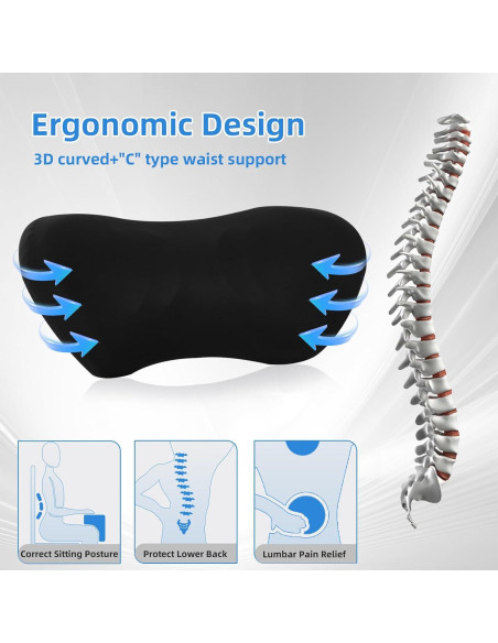 Almohada Lumbar Ergonómica Lekewn - Soporte Espalda 44.7x21.8cm