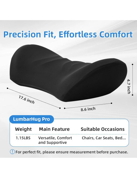 Almohada Lumbar Ergonómica Lekewn - Soporte Espalda 44.7x21.8cm