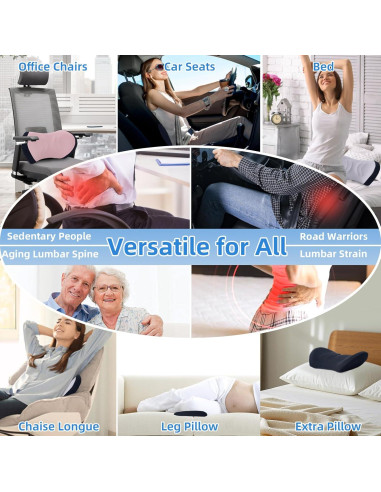 Almohada Lumbar Ergonómica Lekewn - Soporte Espalda 44.7x21.8cm