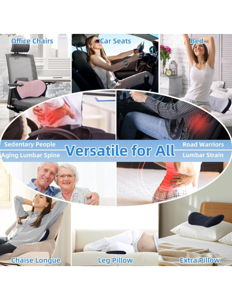 Almohada Lumbar Ergonómica Lekewn - Soporte Espalda 44.7x21.8cm