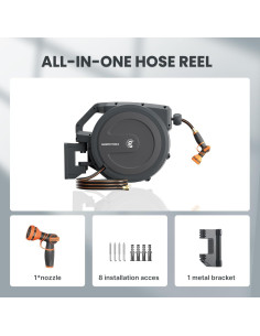 Carrete de Manguera Retráctil Giraffe Tools 23.77m Soporte Metal 2