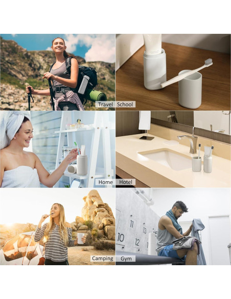 Estuche de Cepillo de Dientes de Viaje Baluca con Vaso - Gris