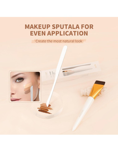 Brocha Plana para Base Docolor y Espátula de Maquillaje