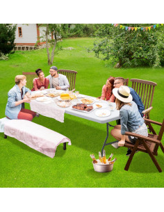 Mesa Plegable Saicool SV-952 8FT Blanca para Interiores y Exteriores 2