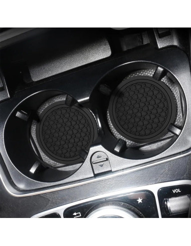 Mandark 4PCS Posavasos Antideslizantes para Coche Negro