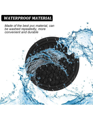 Mandark 4PCS Posavasos Antideslizantes para Coche Negro