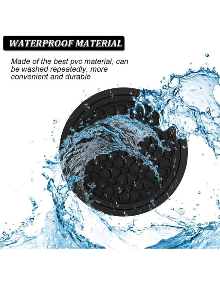 Mandark 4PCS Posavasos Antideslizantes para Coche Negro