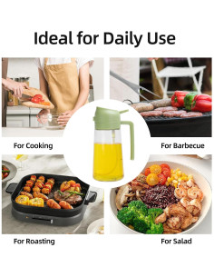 Pulverizador de Aceite de Oliva Aovdy 470ml Verde - 2 en 1 2