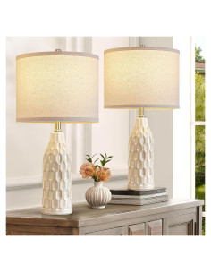 Juego de 2 Lámparas de Mesa Cerámica Luvkczc 63cm 3 Temperaturas