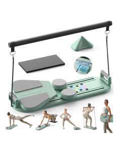 Tabla de Pilates Canlanmu Multifuncional Plegable 150kg Verde
