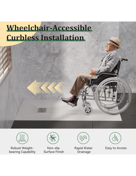 Pan de Ducha Sin Umbral 60x36cm Findepot Antideslizante