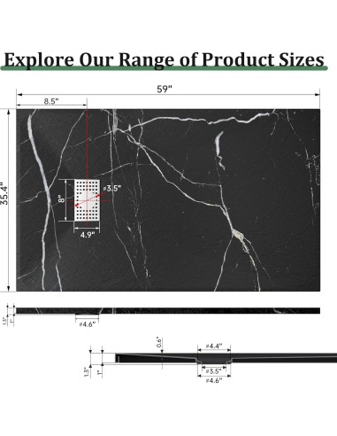Pan de Ducha Sin Umbral 60x36cm Findepot Antideslizante