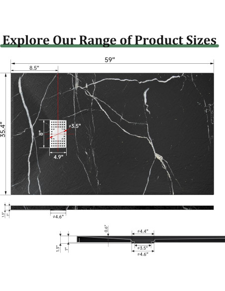 Pan de Ducha Sin Umbral 60x36cm Findepot Antideslizante