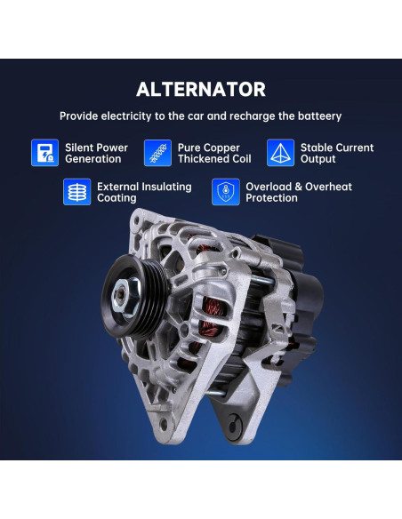 Alternador Alikali para Kia Spectra 2.0L 2007-2009 - Alto Rendimiento