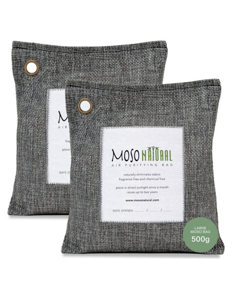 Bolsa Purificadora de Aire Moso 500g (2 Paquete) Carbón de Bambú