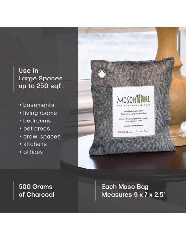 Bolsa Purificadora de Aire Moso 500g (2 Paquete) Carbón de Bambú