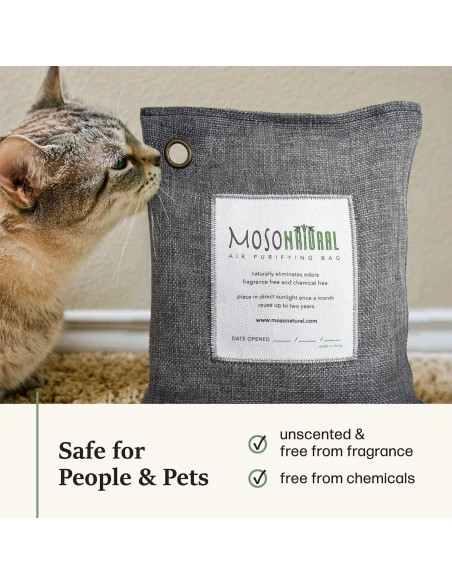 Bolsa Purificadora de Aire Moso 500g (2 Paquete) Carbón de Bambú