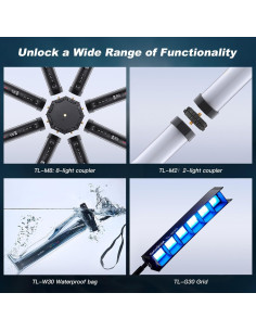 Godox TL30 4Pack Tubos de Luz RGB Portátiles 2700-6500K 2