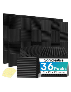 36 Paneles de Espuma Acústica Sonicreative 2" Aislantes