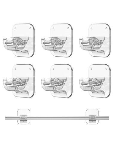 Soportes de barra de cortina autoadhesivos JHCJHC - 6 piezas