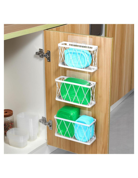 YIGII Organizador de Puerta de Gabinete 3 Paquetes Blanco