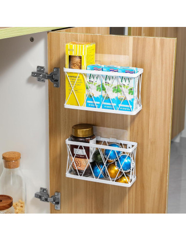 YIGII Organizador de Puerta de Gabinete 3 Paquetes Blanco