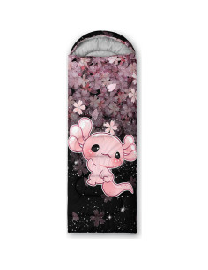 Saco de Dormir QOOMO Axolotl Cherry Blossom 3 Temporadas 229x79cm 2