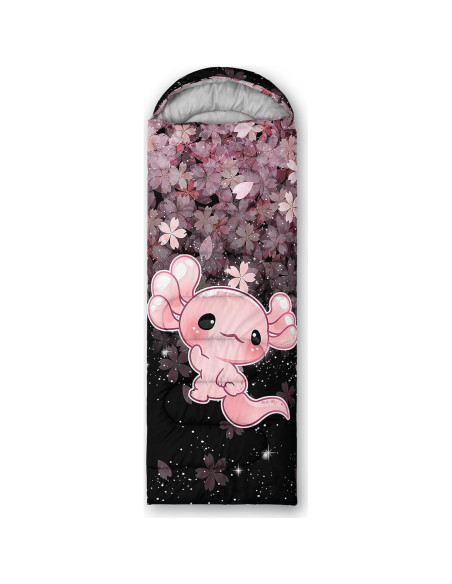Saco de Dormir QOOMO Axolotl Cherry Blossom 3 Temporadas 229x79cm