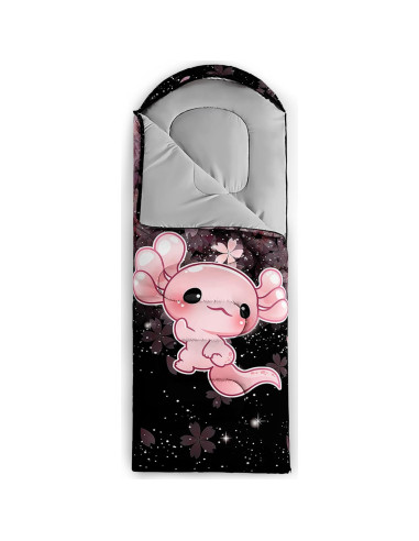 Saco de Dormir QOOMO Axolotl Cherry Blossom 3 Temporadas 229x79cm
