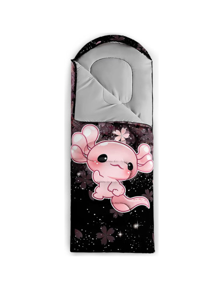 Saco de Dormir QOOMO Axolotl Cherry Blossom 3 Temporadas 229x79cm