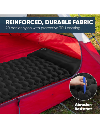 Almohadilla de Camping POWERLIX Individual con Cojín y Bomba