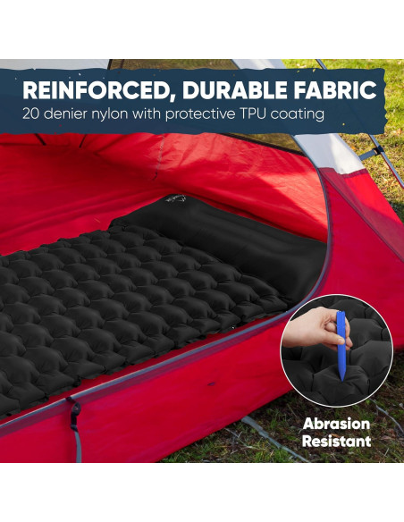 Almohadilla de Camping POWERLIX Individual con Cojín y Bomba