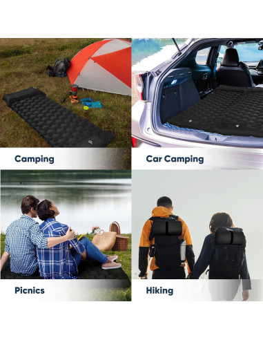 Almohadilla de Camping POWERLIX Individual con Cojín y Bomba