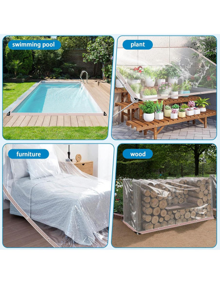 Lona Impermeable Transparente 2.13x3.05m Welacymet PE