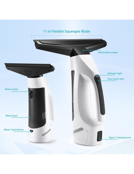 Aspiradora de Ventana Inalámbrica JQCSR KS-5531d 200ml