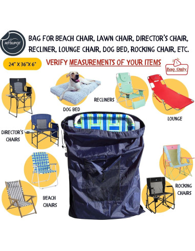 Bolsa de Silla de Playa MYSUPOT Grande Azul Marino 91x61cm